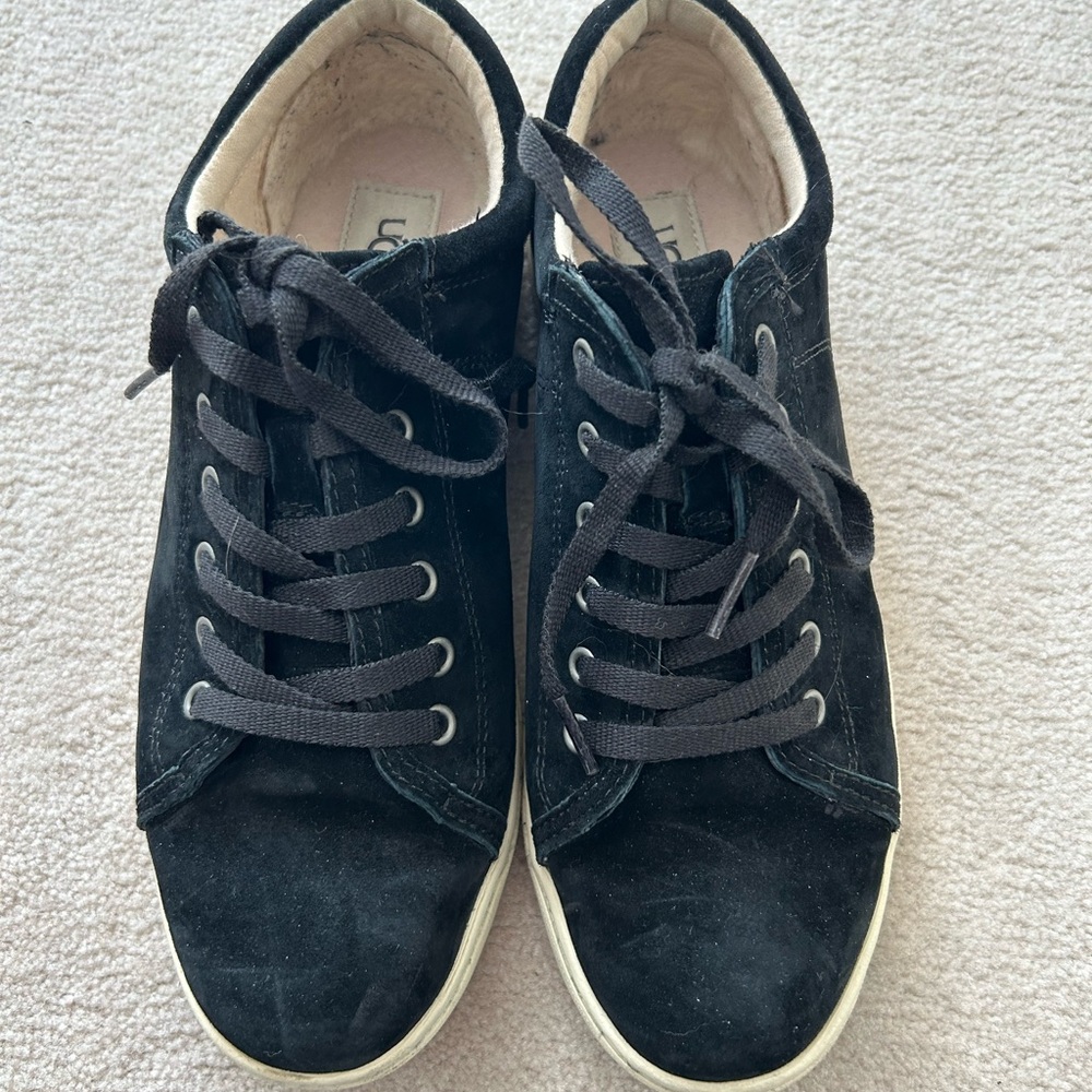 UGG Black Suede Low-Top Lace Sneakers